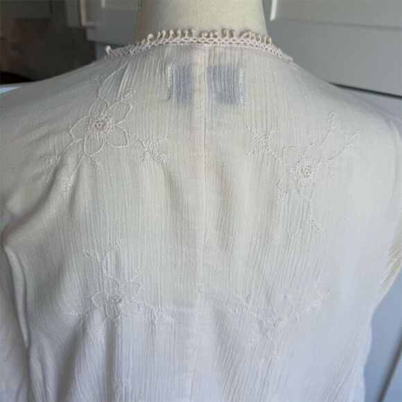 American Eagle Women's L/XL Cream Open Front Cardigan Lace Boho Chic Sweater - Picture 7 of 7